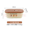 E7 生活可愛(ài)陶瓷飯盒微波爐加熱學(xué)生上班族分隔飯盒便攜帶蓋子保鮮便當(dāng)盒 豬仔雙耳三格飯盒 曬單實(shí)拍圖