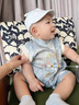 G.DUCKKIDS小黃鴨童裝嬰兒衣服夏季薄款新生兒連體衣新中式男寶寶外出服哈衣 米白色+吊墜 66cm 66尺碼建議3-6個(gè)月cm 曬單實(shí)拍圖