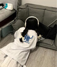 魯雅爾韓系chic可愛貓咪印花連帽衛(wèi)衣女春秋季小個子休閑寬松顯瘦外套潮 白灰色 L 曬單實拍圖