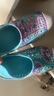 Skechers斯凱奇童鞋女童洞洞鞋沙灘鞋夏季一腳套印花透氣兒童涼鞋302114L 【彩虹】青綠色/多彩色/TQMT 33.5 曬單實(shí)拍圖
