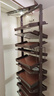 優(yōu)支佳旋轉鞋架360度門(mén)口皮革款高端家用高度伸縮防塵玄關(guān)五金收納鞋柜 咖色12層（高1640到1760mm可調） 鞋架寬680mm 曬單實(shí)拍圖