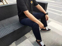 XJSGS官方國際正品牌男士高端休閑褲2025秋季修身小腳褲輕奢侈男裝長(cháng)褲 高檔藏青【男士】 春秋款 36 建議【腰圍2尺8】 曬單實(shí)拍圖