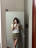 防走光牛仔半身裙女2025新款夏季a字裙子包臀小個(gè)子高腰顯瘦短裙 卡其綠 M 曬單實(shí)拍圖