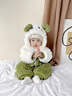G.DUCKKIDS小黃鴨童裝嬰兒衣服秋冬季新生兒連體衣寶寶毛毛外套幼兒冬裝爬服 綠色 66cm 建議0-3個(gè)月8-12斤cm 曬單實(shí)拍圖