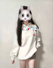 燦圖美式潮流印花連帽衛(wèi)衣女春秋季新款重磅寬松設(shè)計感情侶外套上衣服 白灰色 L 【建議100-120斤】 曬單實拍圖