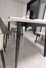 顧家家居（KUKA）意式微晶石餐桌家用客廳餐桌椅組合DS7183T 1.4M方桌+折線灰椅*4 曬單實拍圖