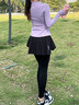 陶芙（taofu）羽毛球服套裝女2025秋冬氣質(zhì)顯瘦長(cháng)袖健身服專(zhuān)業(yè)打球爬山訓練衣服 紫色長(cháng)袖兩件套（黑褲裙） S 曬單實(shí)拍圖