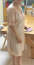 莫代爾睡衣女士新款冰絲睡裙性感夏季薄款蕾絲短袖睡裙家居服舒適 杏色 2XL 175【130-150斤】 曬單實(shí)拍圖