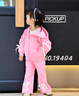 G.duck小黃鴨女童套裝2025春秋新款兒童可愛(ài)休閑裝寶寶公主風(fēng)連帽兩件套 淡粉色喇叭褲套裝 均碼 90 曬單實(shí)拍圖