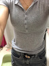 UR2025秋季新款女裝簡(jiǎn)約休閑單排扣圓領(lǐng)修身T恤UWM450122 淺灰花灰 (面料微透) M 曬單實(shí)拍圖