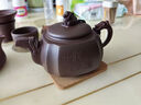 茗陽宜興紫砂壺純?nèi)止ぴV紫泥功夫茶具套裝四方抽角泡茶壺整套茶具 整套茶具壺身刻繪【厚德載物】 曬單實拍圖