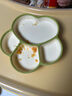 COOKSS 寶寶餐盤硅膠嬰兒學(xué)吃飯分格兒童餐具輔食碗餐盤帶吸盤 雙拼綠 曬單實(shí)拍圖