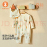 微獅牧尼嬰兒入秋連體衣春秋季寶寶衣服秋裝爬服小月齡秋衣秋冬款 暖米色 80cm 曬單實(shí)拍圖