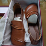 恒有福真皮媽媽鞋軟底舒適中老年單鞋春秋平底胖寬腳女鞋牛筋底超軟皮鞋 棕色 40 曬單實(shí)拍圖