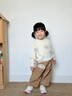 幼歌（YOUGE）嬰幼兒秋季新款純棉柔軟親膚毛衣寶寶萌趣抗起球上衣潮淺杏90 cm 曬單實(shí)拍圖