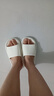 【王牌單品 情侶菱格紋拖鞋】厚底拖鞋女室內(nèi)家居款浴室涼拖鞋男 米白 38-39 曬單實拍圖