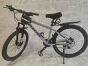 鳳凰（PHOENIX）山地自行車(chē)M8成人鋁合金車(chē)架禧瑪諾變速油壓碟剎減震越野賽車(chē)單車(chē) 鋁合金車(chē)架-禧瑪諾變速-消光灰 26寸【適合身高160-180CM】 27速【雙卡油碟】 曬單實(shí)拍圖