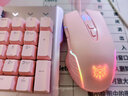 本手機械鍵盤(pán)鼠標套裝 粉色有線(xiàn)游戲鍵鼠套裝耳機三件套女生臺式筆記本電腦104鍵吃雞背光發(fā)光電競外設 粉色鍵盤(pán)（紅軸）+粉色游戲鼠標 曬單實(shí)拍圖