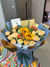 艾斯維娜鮮花速遞向日葵混搭花束生日禮物全國(guó)同城配送 向日葵香檳韓式花束 曬單實(shí)拍圖