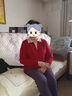 金兔品牌媽媽裝100%純羊毛衫2025秋冬新款毛衣中年女士長袖上衣針織衫 酒紅色 2XL 【建議115-130斤】 曬單實拍圖