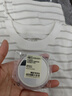 無印良品（MUJI）女式 條紋 圓領(lǐng)短袖T恤 上衣打底衫女款內(nèi)搭女裝女士 淺灰色條紋 L (165/88A) 曬單實(shí)拍圖