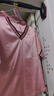 金三塔睡衣女真絲桑蠶絲可外穿涼感短袖睡衣兩件套家居服禮物 [推薦]短袖香妃色 L 曬單實拍圖