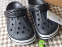 卡駱馳crocs洞洞鞋貝雅卡駱班輕便耐磨一腳蹬休閑鞋|205089 黑色/白色-066 44 (280mm) 曬單實拍圖