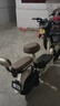 愛瑪電動(dòng)自行車歡樂豆遙控啟動(dòng)70km長(zhǎng)續(xù)航版48V16plus鉛酸電池輕便小巧電動(dòng)自行車 茶白 曬單實(shí)拍圖