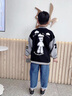 G.DUCKKIDS童裝男童外套春秋裝2023新款6-12歲中大童韓版洋氣夾克兒童小 白云熊黑色【偏小一碼】 130 尺碼7~8歲【120-130cm】 曬單實(shí)拍圖