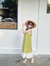 WVD女童夏連衣裙2025新款女大童裙子薄款海邊度假風(fēng)沙灘裙兒童掛脖裙 果綠色連衣裙 果綠色連衣裙 140 CM建議身高130厘米 曬單實拍圖