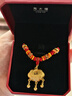 周大福寶寶金飾 富貴長(cháng)命黃金鎖嬰兒吊墜周歲禮物(工費:260計價(jià))EOF1607 足金 約6.9g 曬單實(shí)拍圖