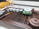 神雕黑檀木茶盤(pán)實(shí)木茶托盤(pán)高檔功夫茶具儲(chǔ)水排水雙用家用茶臺(tái) 黑檀木中五福+水球水管茶巾茶筆 曬單實(shí)拍圖