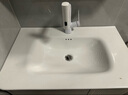 京艦衛(wèi)生間烤漆橡木浴室柜陶瓷一體盆洗臉盆柜組合洗手盆洗手臺洗漱池 圓弧美妝鏡柜+80cm圓角陶瓷盆 曬單實拍圖