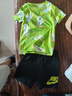 NIKE3BRAND 耐克吸濕透氣短T+短褲2件套25年夏季男女童滿印彈力套裝 曬單實拍圖
