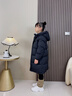 巴布豆（BOBDOG）95絨兒童羽絨服25年冬季男女中長(cháng)款保暖A類(lèi)抗菌三防面料連帽外套 黑色 【A類(lèi)面料 貼身可穿】95絨 140 【約身高125-135cm 體重60斤】 曬單實(shí)拍圖