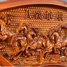 桃木扇形八駿圖馬擺件木雕八駿雄風(fēng)馬到成功家居書房辦公室工藝品 八駿雄風(fēng)（篆文）桃木擺件50cm大 曬單實(shí)拍圖