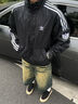 adidas休閑簡約三條紋梭織立領(lǐng)夾克外套男裝阿迪達(dá)斯官方三葉草   黑色 (偏小，推薦買大1碼)   L 曬單實(shí)拍圖