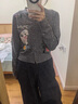 UR2025秋季新款女裝休閑童趣刺繡圖案短款針織開(kāi)衫UYL950168 曬單實(shí)拍圖