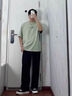 名創(chuàng)優(yōu)品（MINISO）黑色休閑褲男2025新款春季青少年彎刀褲男生寬松垂感直筒長褲子男 黑色 L /175 (顯高顯瘦 修飾腿型) 曬單實(shí)拍圖