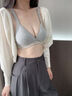 Calvin Klein內(nèi)衣【新品禮盒明星同款復(fù)古引力帶】25秋女ck三角杯文胸QF8369AD P7A-椰青灰 M 曬單實(shí)拍圖