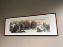 摩馬藝品國畫(huà)大型辦公室裝飾畫(huà)別墅掛畫(huà)客廳字畫(huà)會(huì )議室手繪山水畫(huà)巍巍太行 雅致紅褐實(shí)木畫(huà)框 160*498（超長(cháng)定制款） 曬單實(shí)拍圖