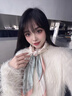 DHKZSTE真絲絲巾女100%桑蠶絲方巾高檔教師節(jié)生日禮物送女友老婆媽媽長輩 線描牡丹-淺粉 曬單實拍圖