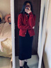 矜持范毛衣女2025新款潮春秋針織開(kāi)衫外套女上衣女韓版寬松毛衣顯瘦 酒紅色 M 100-120斤 曬單實(shí)拍圖