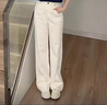 UR2025秋季新款女裝簡約基礎(chǔ)百搭闊腿休閑長褲UYY850087 本白 27 曬單實(shí)拍圖