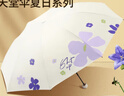 天堂傘黑膠防曬傘防紫外線大花清新太陽傘便攜折疊傘晴雨兩用傘遮陽傘女 干酪白 曬單實拍圖