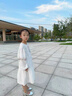 G.DUCKKIDS女童春裝連衣裙2025新款法式兒童長(cháng)袖針織馬甲春季女孩洋氣公主裙 白色連衣裙 120 cm 曬單實(shí)拍圖