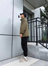 潮梵圖美式復(fù)古立領(lǐng)夾克男士秋冬季套裝男生休閑外套痞帥冬裝潮流兩件套 麂皮絨綠色外套 XL 曬單實(shí)拍圖