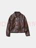 優(yōu)衣庫(kù)女裝仿皮短茄克/外套休閑時(shí)尚翻領(lǐng)夾克480060 38 深褐色 S /155/80A 曬單實(shí)拍圖