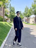 杉努褲子男士夏季潮流直筒寬松闊腿休閑港風(fēng)春款薄冰絲九分小西男褲 K21QK-黑色（直筒款） XL （建議120-140斤） 曬單實(shí)拍圖
