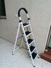 沂居梯子室內家用折疊人字梯加厚碳鋼四步五步帶扶手喬遷之喜小梯子 加厚升級防滑款五步梯-白色 曬單實(shí)拍圖